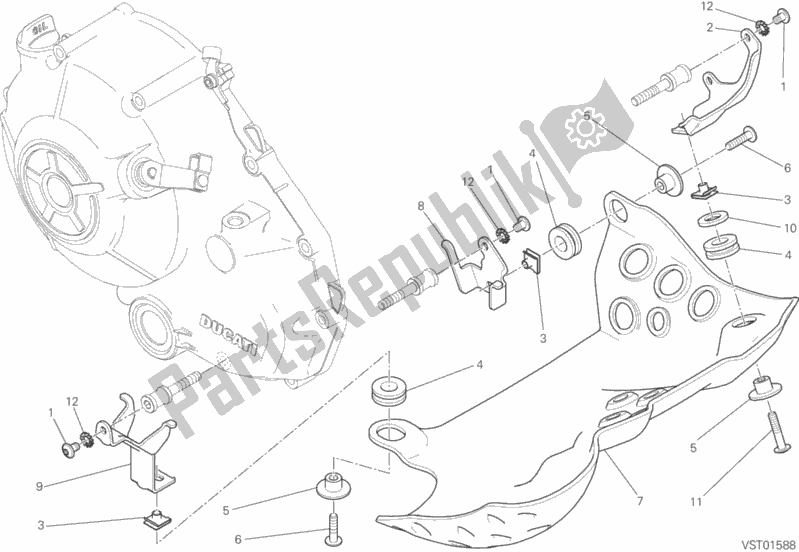 Todas las partes para Guardia, Motor de Ducati Scrambler Desert Sled Thailand 803 2018